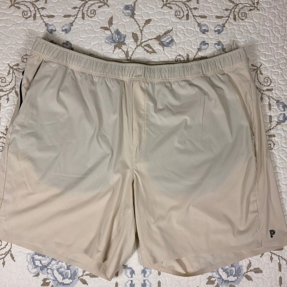 Public Rec Men's Beige Athletic Shorts Size 42 Gorpcore Stretch Performance